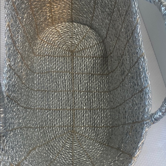 Pier 1 Silver Woven Metal Art Large Tote Bag NWOT - Picture 5 of 13